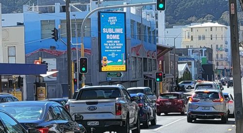 State Highway 1 Digital Spectacular Wellington Billboard site vivian and Taranaki