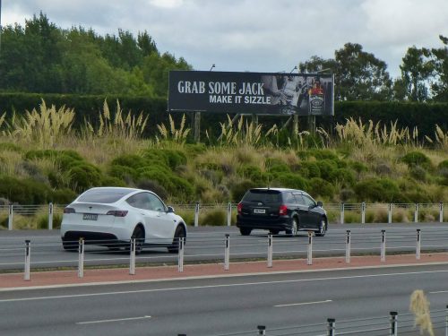 Christchurch Motorway billboards go for the media that works JC. Jack Daniels