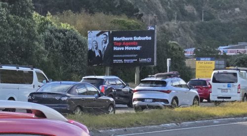 Centennial Highway 6m x 3m wellington motorway billboard site go for media that works in ooh.