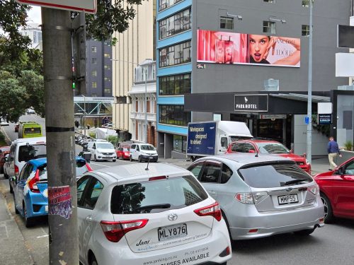 Go for the best OOH 12m x 3m on the Terrace in wellington CBD high net worth Media billboard advertising is the advantage for media5.