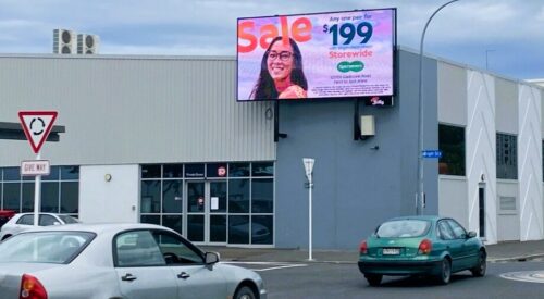 Gisborne East coast digital; billboard in gisborne city centre third party advertising at the Go sign for media.